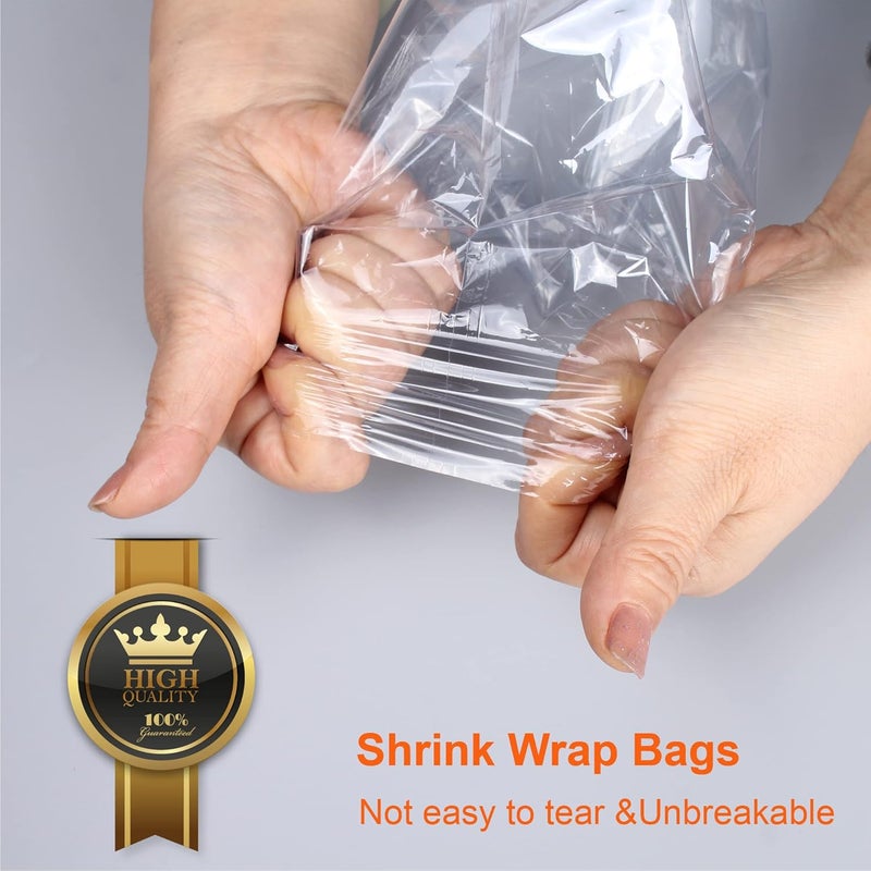 CANWUPON Shrink Wrap Bags,100 Pcs 14x20 Inches Clear PVC Heat Seal Bags for Soap Sleeve Packaging, Bath Bomb,Shoes,Jars,Gift,Tumbler,Heat Sublimation Film for Homemade DIY Projects - Image 2
